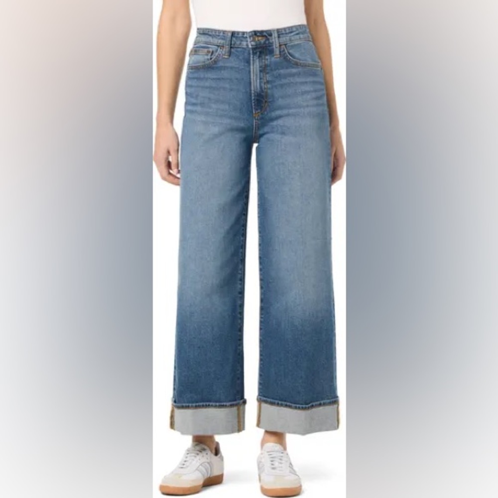 Joe’s Jeans Greta Wide Leg Ankle Jeans Size 24 High Rise Medium Wash Cropped